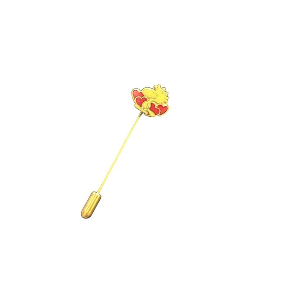 Snoopy & Woodstock Tie Pin Lapel Stickpin Enamel Hearts Design - Picture 1 of 8